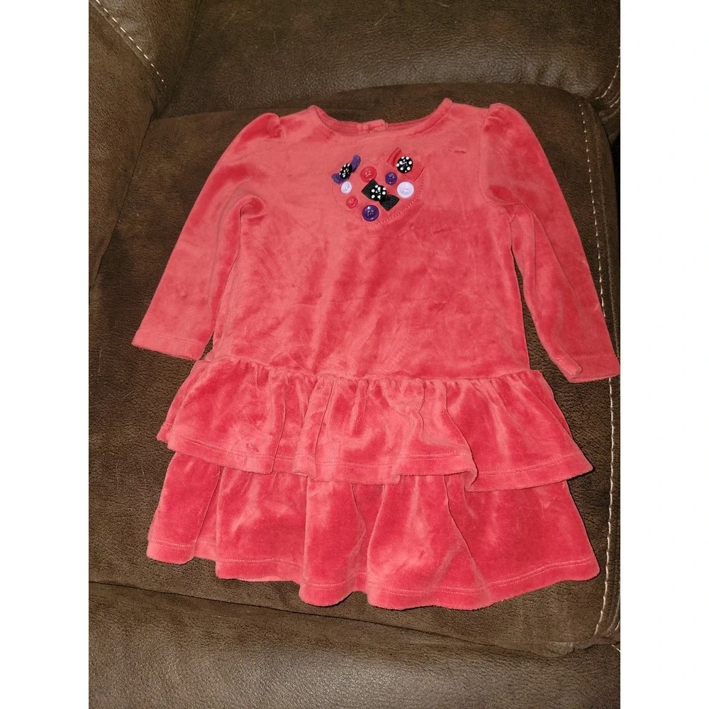 Gymboree‎ winter penguin velvet dress with buttons size 18 24 months